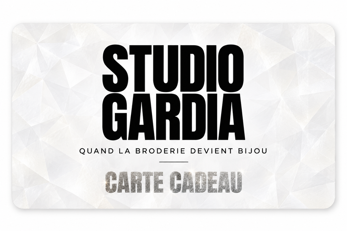 Carte cadeau Studio Gardia — quand la broderie devient bijou