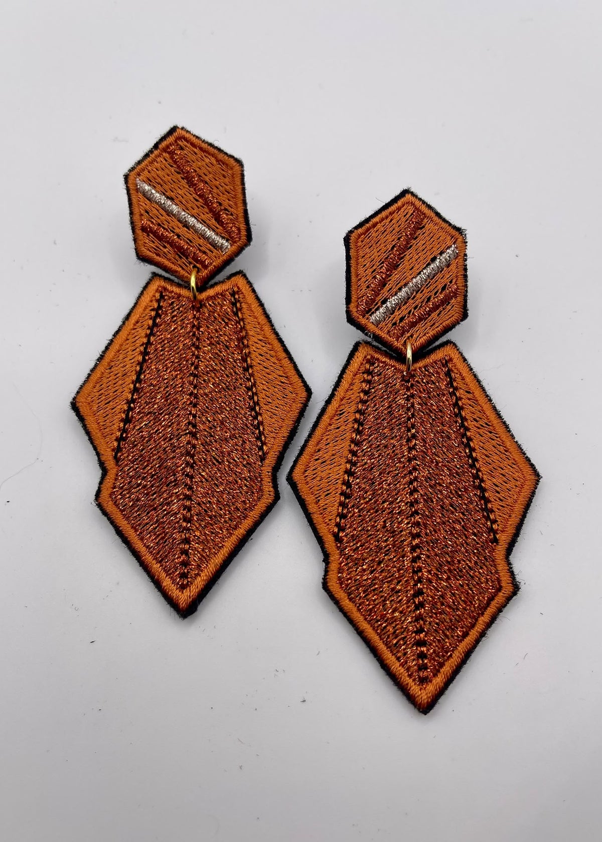 Boucles d'oreilles brodées AURA, coloris Orange